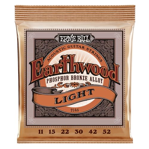 Ernie Ball 2148 Earthwood Phosphor Bronze, Gitarrensaiten Set 011-052 für Westerngitarre