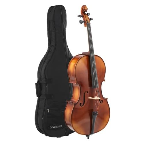Gewa 100th Anniversary Cello 4/4, Jubiläums-Cello Set mit massiver Fichtendecke, Ahorn-Boden, Handlackierung und inkl. Kolofon sowie Tasche mit Rucksackriemen