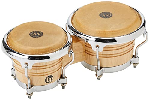 LP M199-AW Mini Bongos, Bongo Set aus Siam Oak Holz mit Comfort Curved II Rims, 3 1/2" und 4 1/8" Fellgröße, Höhe 4"
