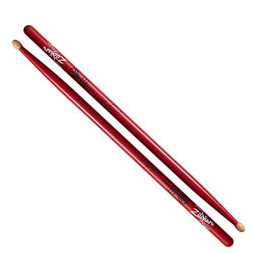 Zildjian Josh Dun Signature Sticks, Drumsticks aus Hickory in Rot, 41,9 cm, 5A Version für aggressive Grooves