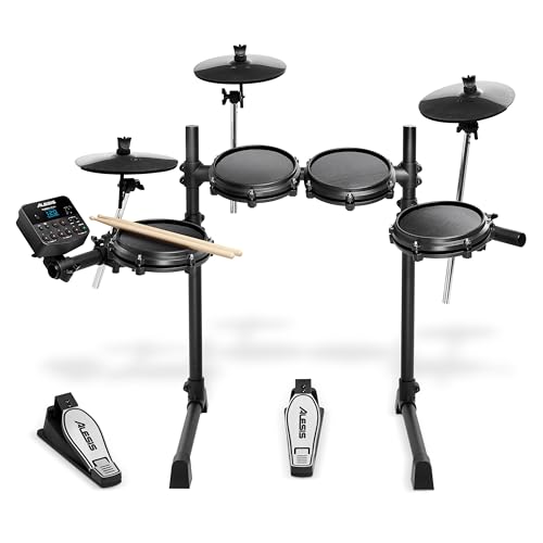 Alesis Turbo Mesh Kit, E Schlagzeug Elektronisch mit 8-Zoll-Mesh-Snare, 10 klassischen Kits, 30 Play-Along-Tracks und Drumsticks