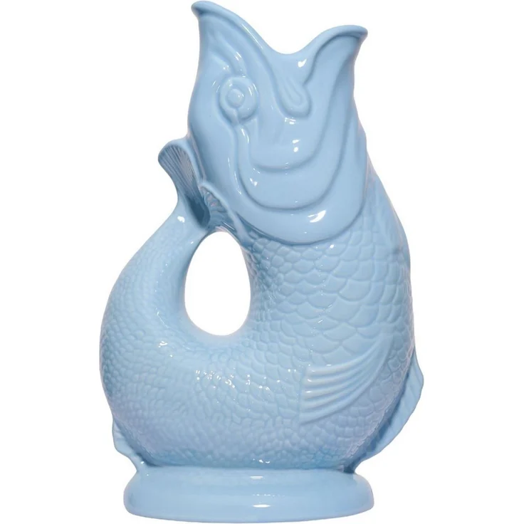 Gluckigluck Wasserkaraffe, (Original Gluggle Jug aus England), mit Gluckergeräusch, handgefertigt, ikonisches Fisch-Design, 1,2 L – Bild 1