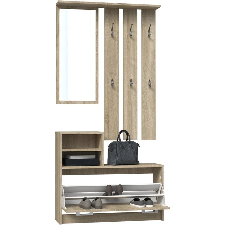 TOPESHOP GARDEROBEN-SET TRAUMGARDEROBE Laminierte Spanplatte Sonoma 85x180 cm (H 180 x T 24 x B 85 cm) – Bild 2