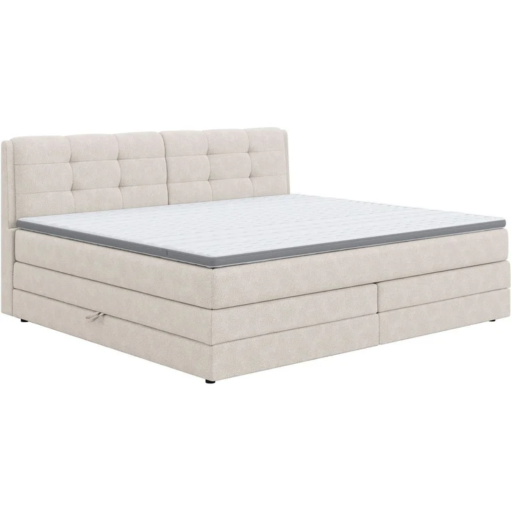 COTTA Boxspringbett FORT II, Stauraum- und Familien-Bett mit Bettkasten & TFK-Matratze, inkl. Topper, softer Strukturstoff, 160-240x200 cm – Bild 1