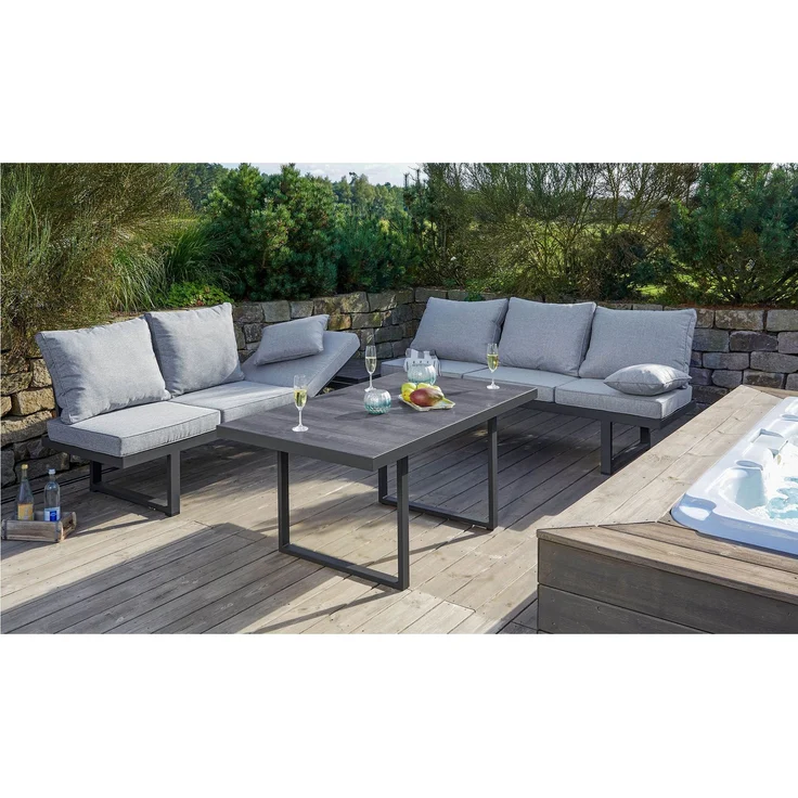 Multifunktionssofa Bondino, Aluminium, Grau, 202 x 82 x 70 cm – Bild 4