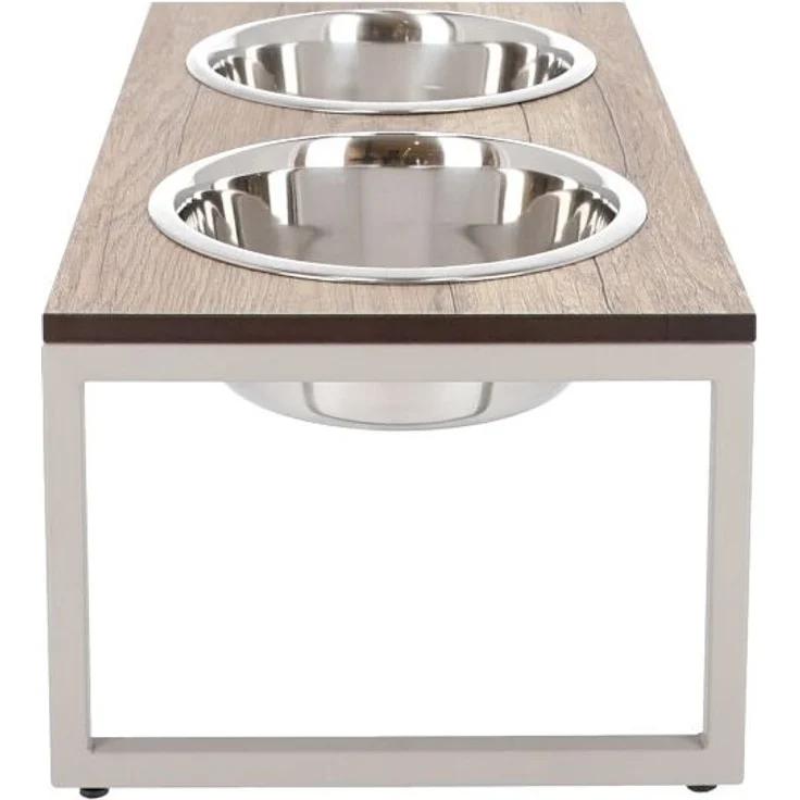Hundenapf Futternapf DIMO Metall Taupe HPL-Platte Holzdekor von Jan Kurtz – Bild 4
