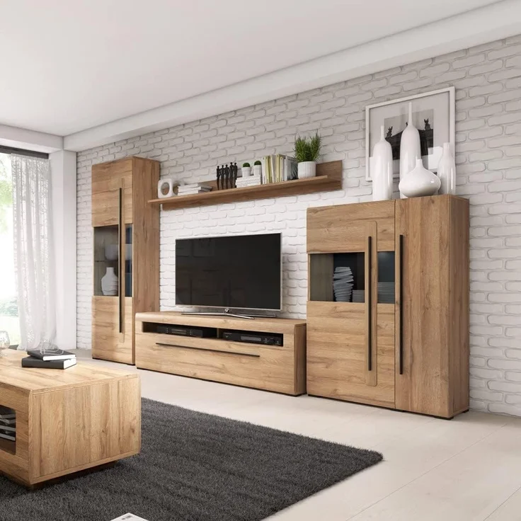 TV Lowboard Eiche Grandson Nb. TURDA-83 modern mit Schubkasten, B/H/T: ca. 140/52/50 cm – Bild 5