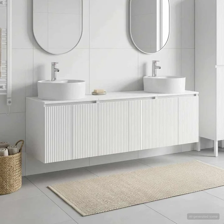 vidaXL Badezimmerschrank-Set 3 stk. Weiß 161,5 x 44,5 x 82 cm 3405667 – Bild 1