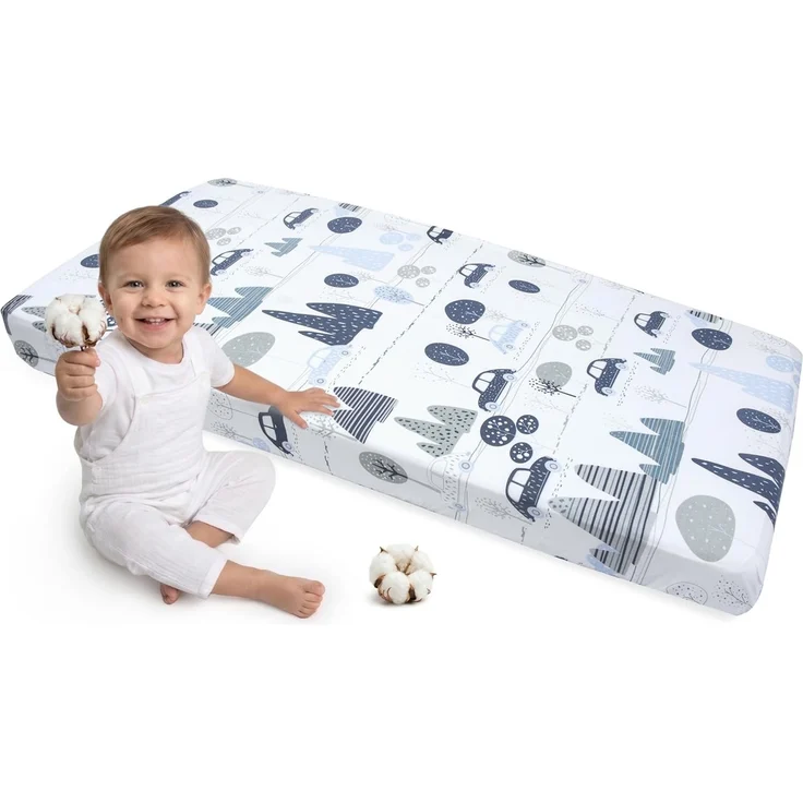 Medi Partners Spannbettlaken 60x120 Baby Bettlaken Kinderbett Spannbetttuch 100% Baumwolle - Fitted Kinder Sheet Bettwäsche Babymatratze Schlafsack Babybett (Retro-Autos)