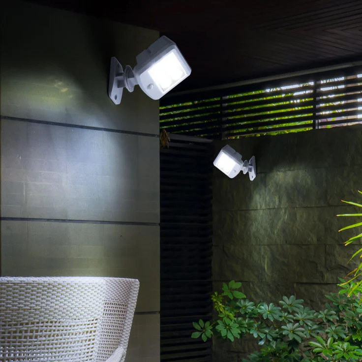 2er Set LED Solarleuchte, weiß, beweglicher Spot, Bewegungsmelder – Bild 2