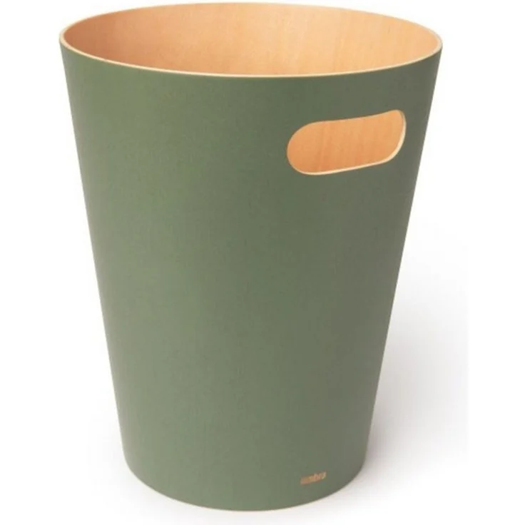 Umbra Woodrow Abfalleimer, Abfall Eimer, Abfallkorb, Papierkorb, Holz, Natur / Tannengrün, 7. 5 L, 082780-1095 – Bild 4