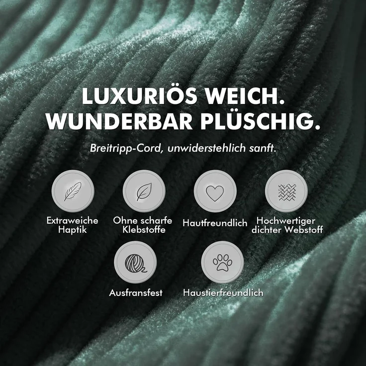 COMHOMA Ecksofa mit Schlaffunktion, 255cm Corduroy Modulares Boneless Couch mit Chaiselongue & Rücken-Metallgestell, L-Form Schlafsofa mit offenem Design, Kissen & Seitentaschen,für Wohnzimmer, Grün-L – Bild 8