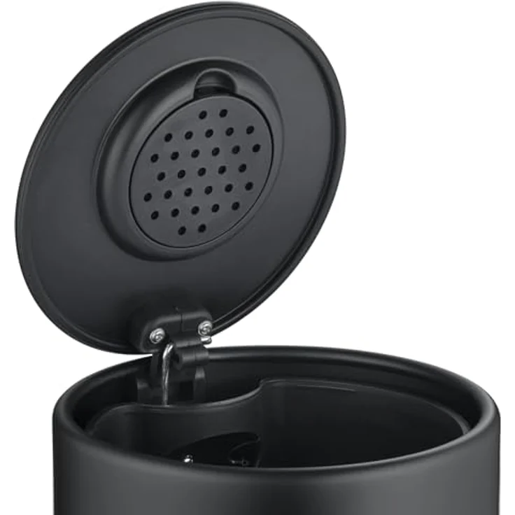 blomus Treteimer MODO 3 Liter, Soft-Close Deckel mit Kohlefilter, herausnehmbarer Inneneimer, pulverbeschichteter Stahl, Ø17 x H25 cm (Burned Metal) – Bild 2