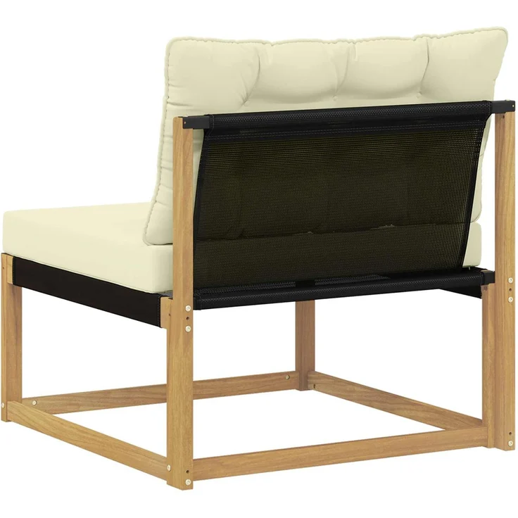 vidaXL Outdoor Mittelsofa mit Kissen Weiß 79 x 83 x 73 cm Stahl 901637 – Bild 6