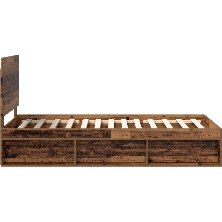 vidaXL Bettrahmen Altholz 90 x 190 cm Massives Kiefernholz 3412549 – Bild 7