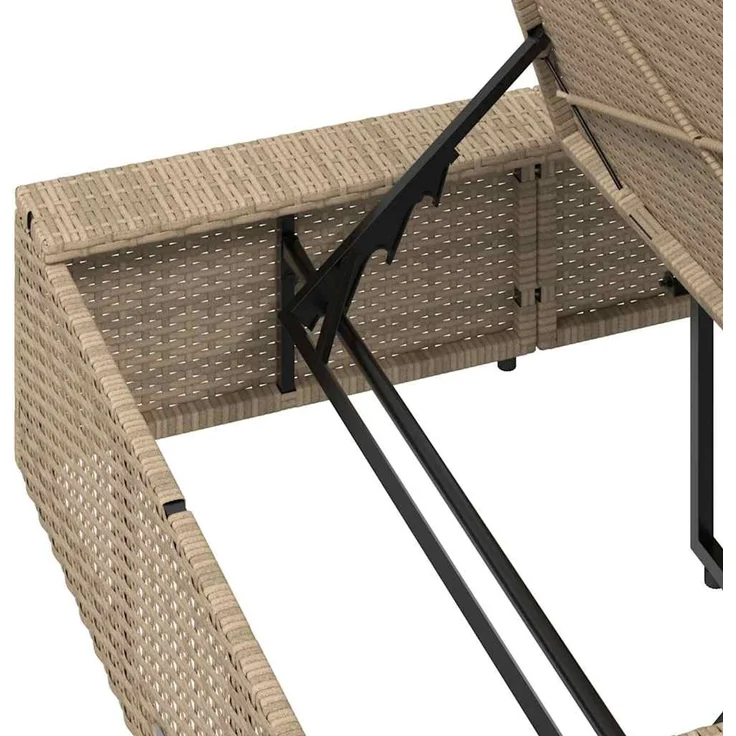 vidaXL Sonnenliege mit schwebender Auflage Beige Poly Rattan 4104206 – Bild 9