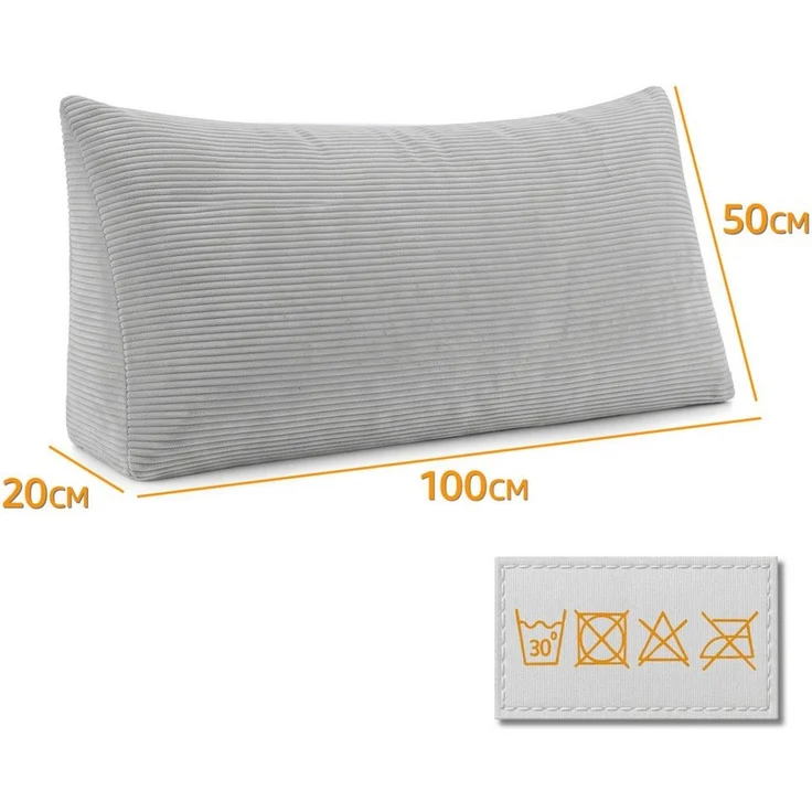 Amazinggirl Rückenkissen Keilkissen Cord Kissen 70x40 cm - Lesekissen für Bett Sofa und Couch – Bild 2