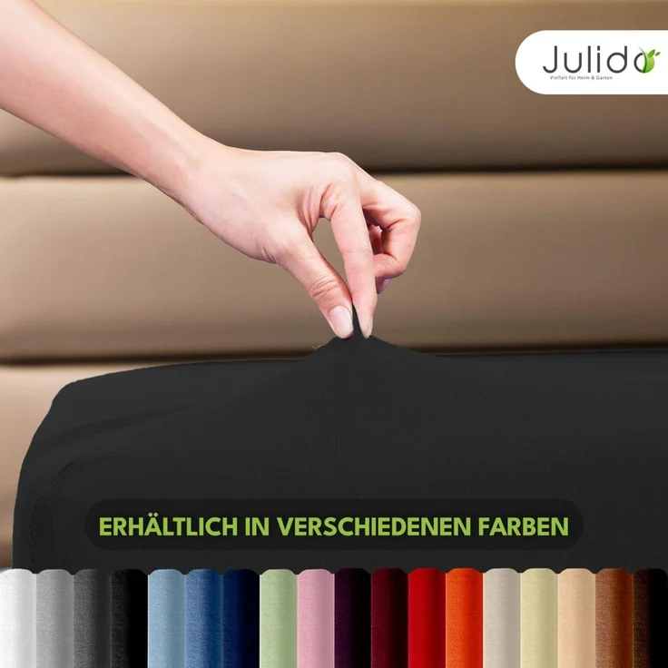 Jersey Spannbettlaken 180-200x200cm 100% Baumwolle Schwarz – Bild 8