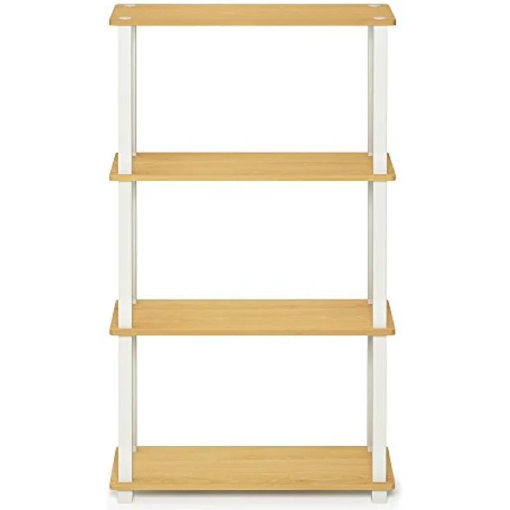 Furinno Mehrzweck-Regal mit 4 Ebenen, holz, Buche/Weiß, 29. 46x59. 94x109. 86 cm – Bild 5
