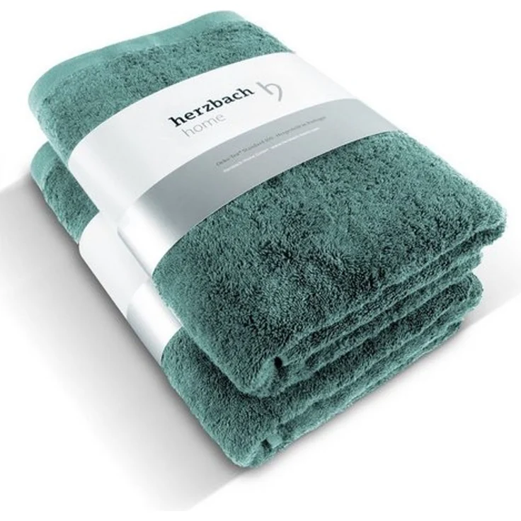 herzbach home Duschtücher Pura 70x140 cm, (2-St), 550g/m², Premium-Qualität, 100% Baumwolle, einfarbig – Bild 4