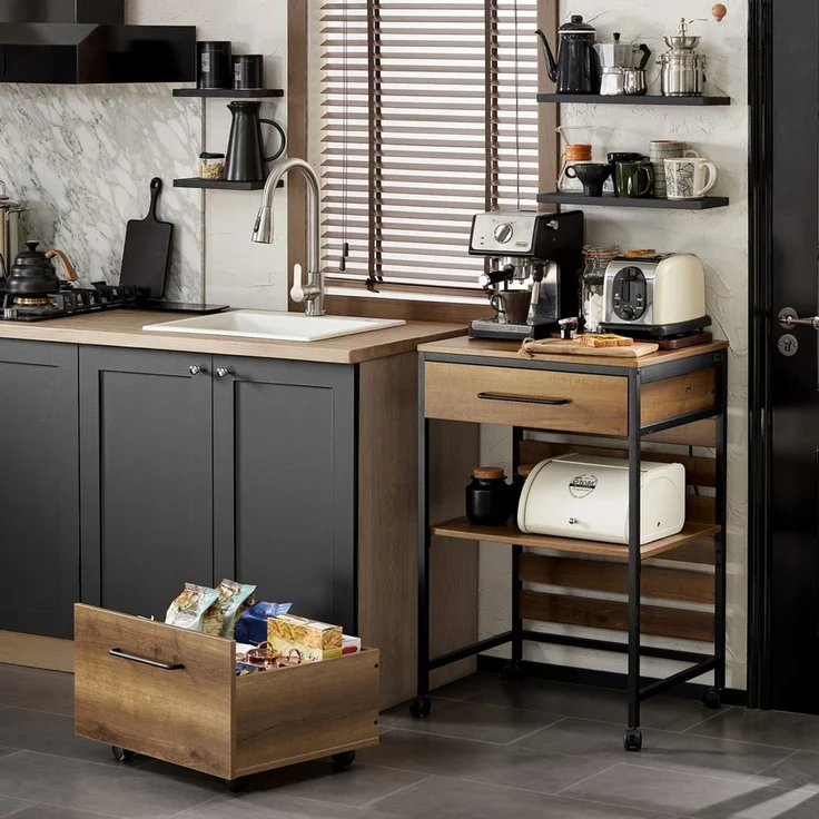 SoBuy FKW118-PF Küchenwagen, Spanplatte, Melamin, Braun, 60 x 90 x 45 cm – Bild 10