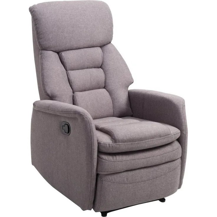 IDIMEX Relaxsessel RELAJO, Relaxsessel Fernsehsessel Liegesessel TV Sessel mit Stoffbezug in grau