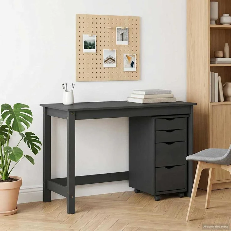vidaXL Desk und Rolling Cabinet Set MOSS 2 pcs Grau 3438792 – Bild 1