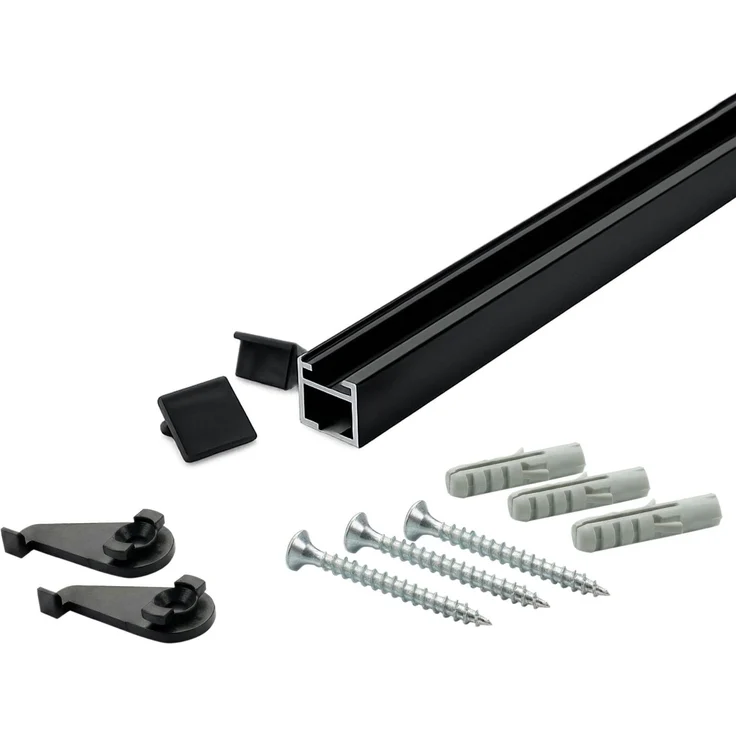 Deco-Raum® 'Square' Gardinenschiene, Aluminium, 370 cm, Schwarz – Bild 4