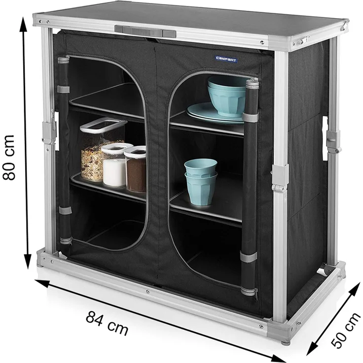 Campingschrank TOLEDO faltbar 6 Fächer Stoffschrank 84x50x80cm