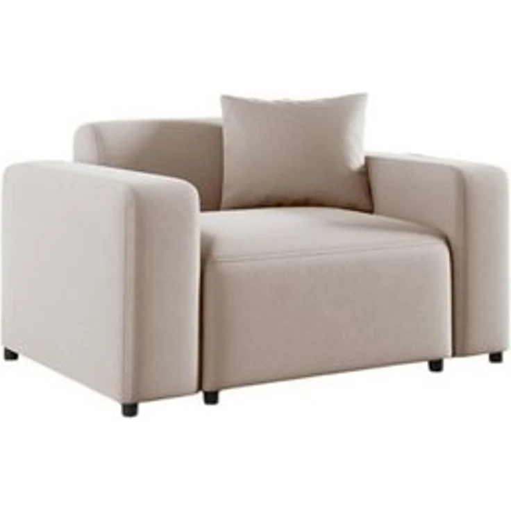 Sessel Designersessel MEGAN in Stoff Salvador Hellbeige – Bild 4
