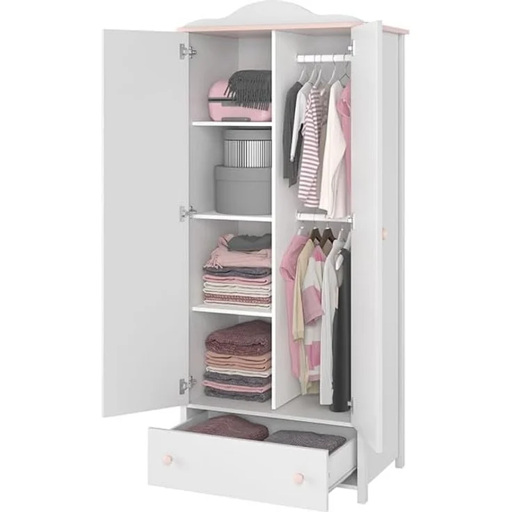 Kinderzimmer-Set Luna 4-teilig weiß rosa inkl. Matratze – Bild 3