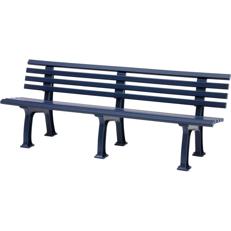 PROREGAL Gartenbank Antigua 4 Sitzer, Blau, witterungsbeständiger und UV-beständiger Kunststoff, HxBxT 74 x 200 x 54 cm