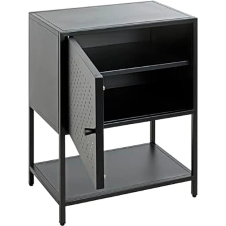 XXXL Nachtschrank, Schwarz, Metall, 45x60x30 cm, Drehtüren, Typenauswahl – Bild 8