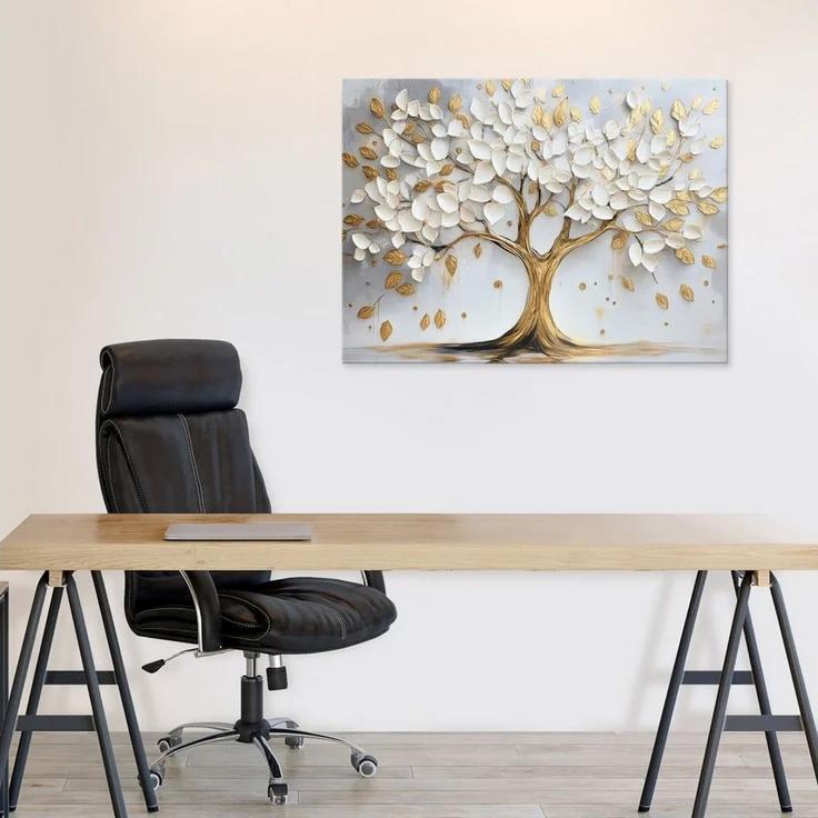 Wallarena Leinwandbild Baum Abstrakt 3D Natur Schlafzimmer, Wohnzimmer 60x40 cm, Baum, 60x40 cm – Bild 2