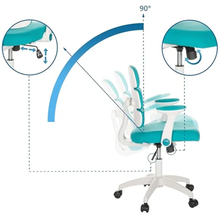 hjh OFFICE Kinderdrehstuhl Kid ERGOLINO W Kinderstuhl mit ergonomischer Rückenlehne, Blau, 736430 – Bild 5