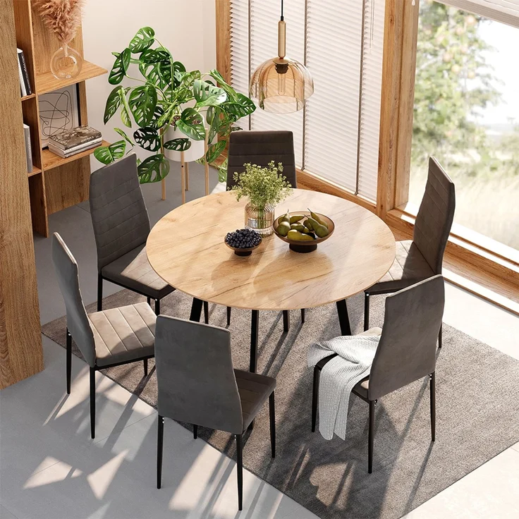 Esstisch Halvar Schwarz 120x120 cm Vicco – Bild 3