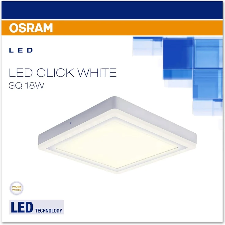 Osram LED Wand- und Deckenleuchte, Leuchte für Innenanwendungen, Warmweiß, Bereiche einzeln steuerbar per Wandschalter, Erinnerungsfunktion, LED Click Square Square – Bild 3