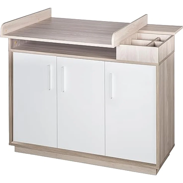 roba Kinderzimmerset 'Olaf' 3-teilig - Bett 70 x 140 - Kleiderschrank 3-türig - Weiß / Luna Elm – Bild 6