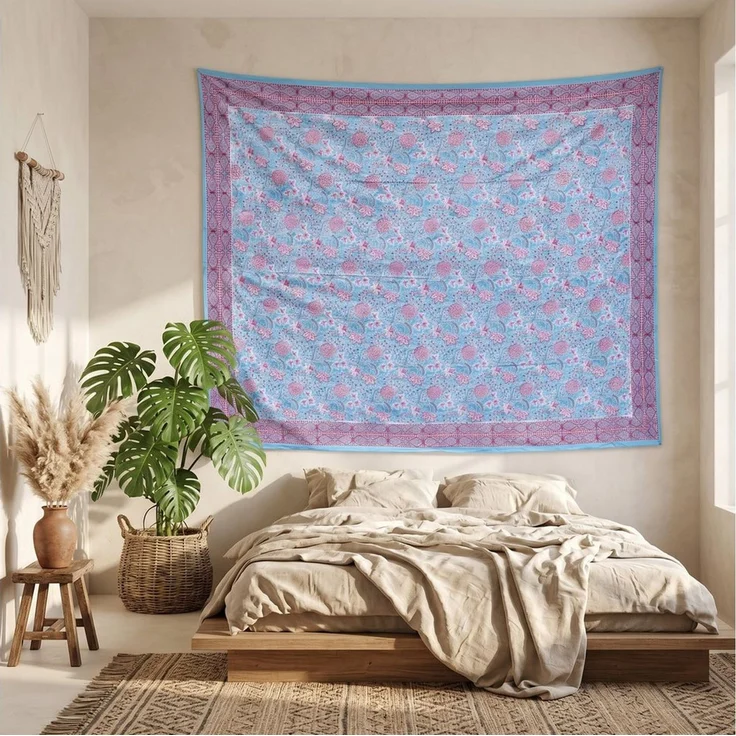 Guru-Shop Tagesdecke Blockdruck Tagesdecke, Bett & Sofaüberwurf,.. – Bild 2