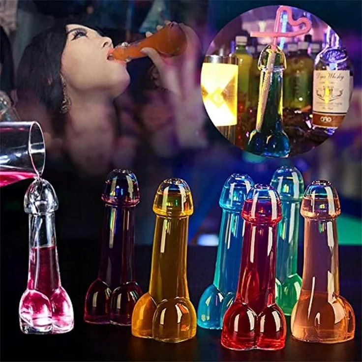 Weinglas lustig kreative Cocktailgläser für Bier Saft 2er Set – Bild 3