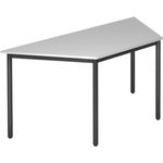 Besprechungstisch Trapez DRTR 160x69cm Grau 4-Fuß Gestellfarbe: Schwarz