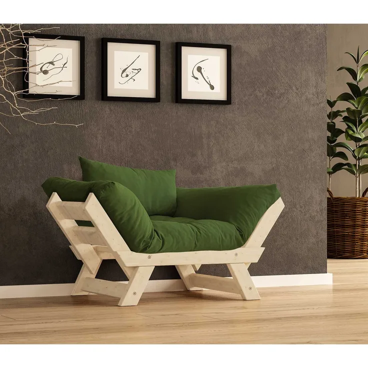 Skye Decor 'CPT8150-140' Garten-Sessel, Natur / Grün, 108-140 x 75 cm