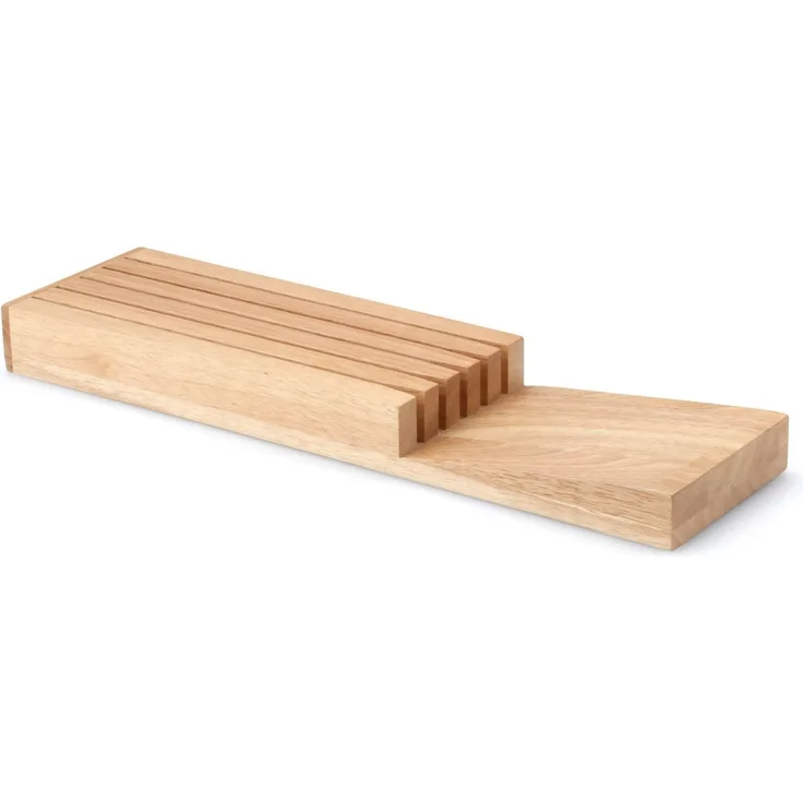 Continenta Messerblock für Schublade, Holzmesserblock, Messer Block, Messerhalterung, Gummibaumholz, 30518