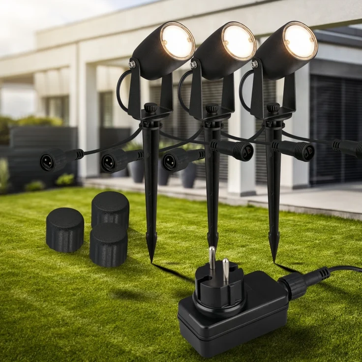 Briloner LED Außen-Bodenstrahler Connect to Shine 3er Starterset 6W warmweiß – Bild 3