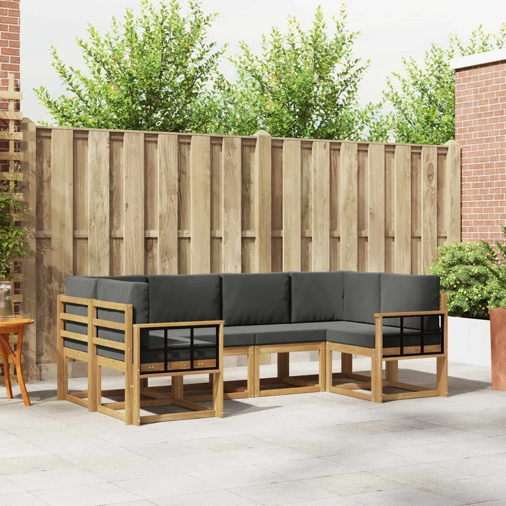 vidaXL Outdoor-Sofagarnitur 6 stk. 6-Sitzer Weiß und Anthrazit 3388131 – Bild 1