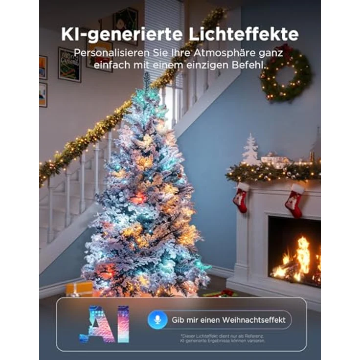 Govee Christmas Lights, RGBWIC 20M Weilnachtsbeleuchtung Außen, 200 LEDs Lichterkette Innen für Weilnachtsbaum, Shape-Mapping,130+ Szenen-Modi, IP65 Wasserdicht, Kompatibel mit Alexa, Grünes Kabel – Bild 6