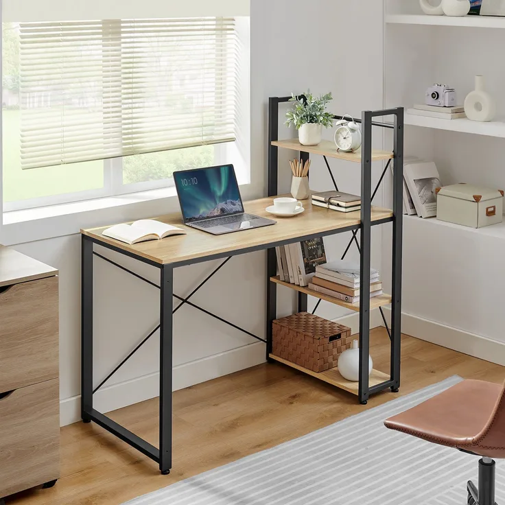 Valora Computertisch - Sonoma-Eiche mit 3 Ablagen, 120 cm