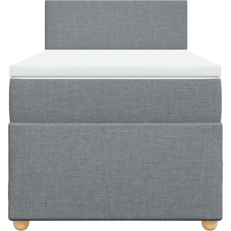 vidaXL Boxspringbett mit Matratze Hellgrau 90x190 cm Stoff 3288828 – Bild 6
