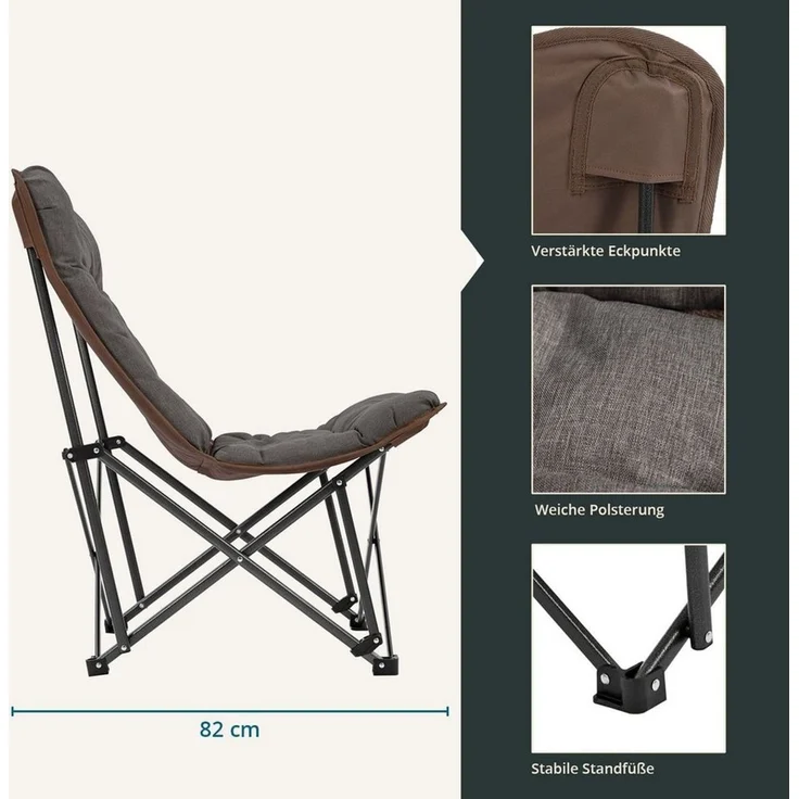 Skandika Campingstuhl Mala, bequemer Klappsessel, Gartenstuhl, Faltstuhl, gepolstert, Tragetasche, Robustes Stahlgestel, für Outdoor und Indoor, Balkon – Bild 2