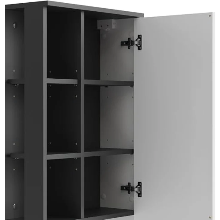 Badschrank Karen Anthrazit/Weiß 50 x 75 cm mit Tür und offenen Fächern Vicco – Bild 5